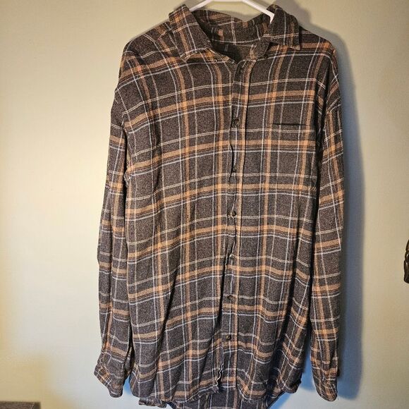 Consensus Sportswear Men's XLT Cotton Flannel Button-Up Plaid Shirt - Picture 2 of 10